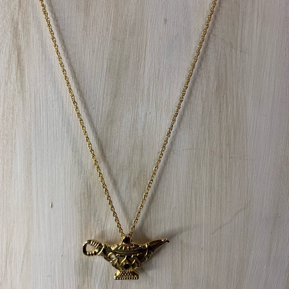 Gold Lamp Pendant Necklace